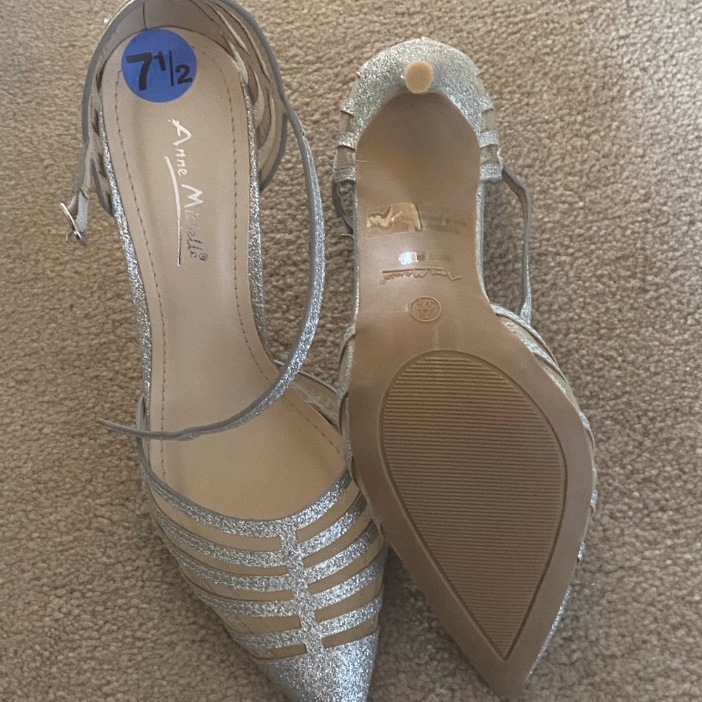 Anne Michelle Silver Strappy Women's Heels